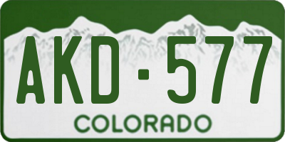 CO license plate AKD577