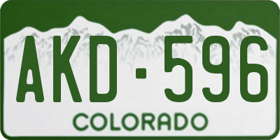 CO license plate AKD596