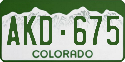 CO license plate AKD675