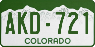 CO license plate AKD721