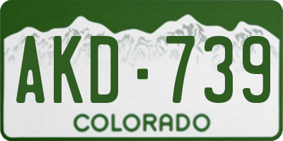 CO license plate AKD739