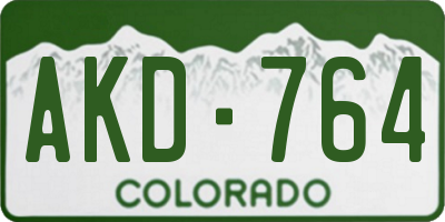 CO license plate AKD764