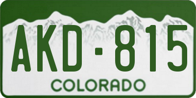 CO license plate AKD815