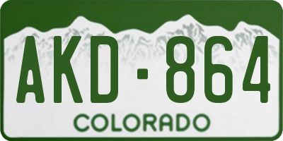 CO license plate AKD864