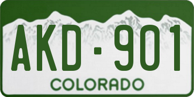 CO license plate AKD901