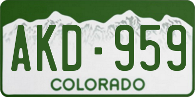 CO license plate AKD959
