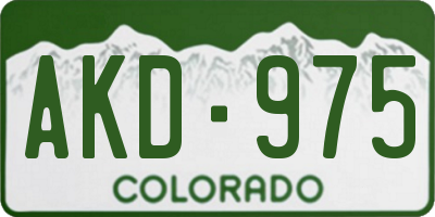 CO license plate AKD975