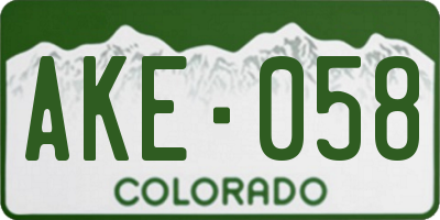 CO license plate AKE058