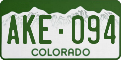 CO license plate AKE094