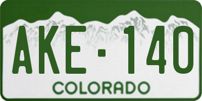CO license plate AKE140