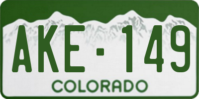 CO license plate AKE149