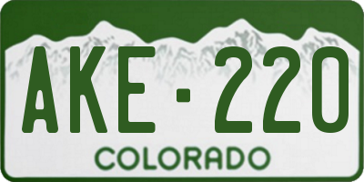 CO license plate AKE220
