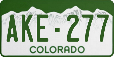 CO license plate AKE277