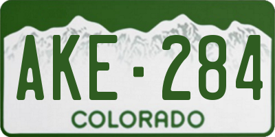 CO license plate AKE284