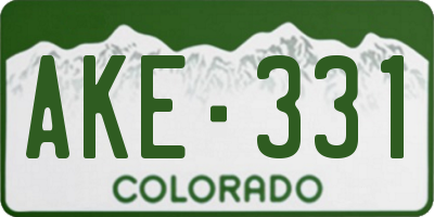 CO license plate AKE331