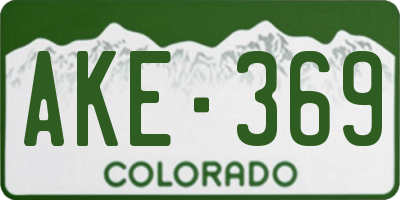 CO license plate AKE369