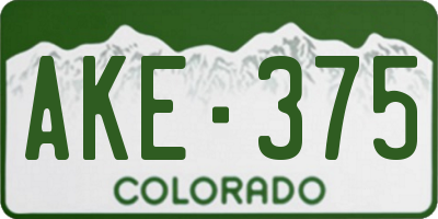 CO license plate AKE375
