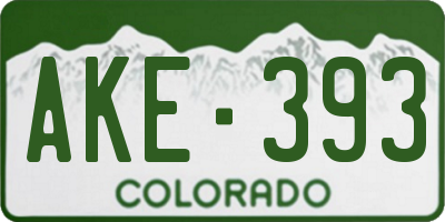 CO license plate AKE393