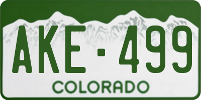 CO license plate AKE499