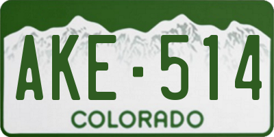 CO license plate AKE514