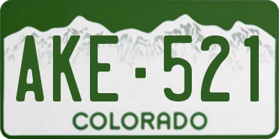CO license plate AKE521