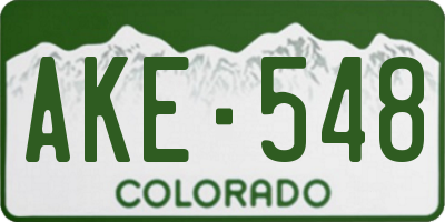 CO license plate AKE548