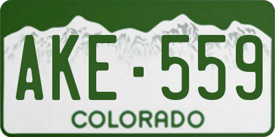 CO license plate AKE559