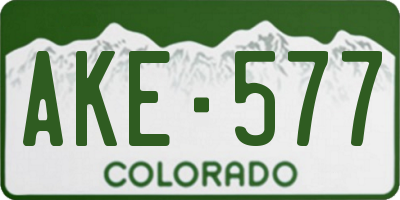 CO license plate AKE577