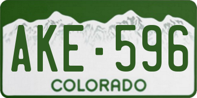 CO license plate AKE596