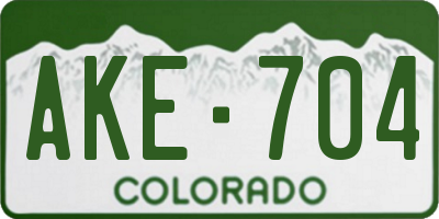 CO license plate AKE704