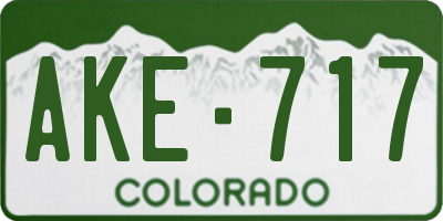 CO license plate AKE717