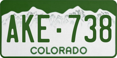 CO license plate AKE738