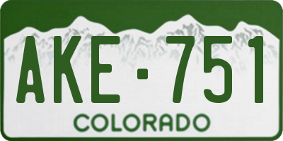 CO license plate AKE751