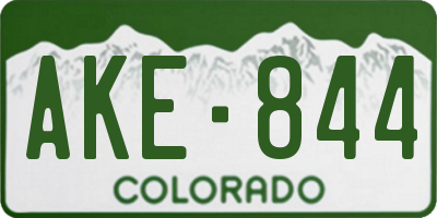 CO license plate AKE844