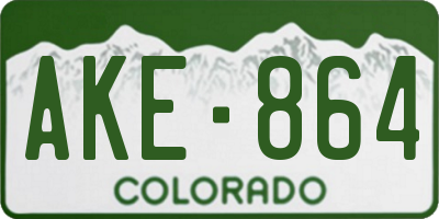 CO license plate AKE864