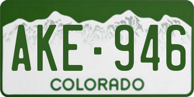 CO license plate AKE946