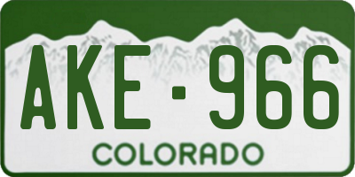 CO license plate AKE966