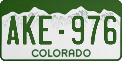 CO license plate AKE976