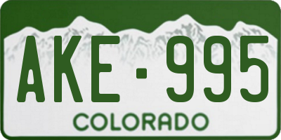 CO license plate AKE995