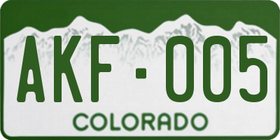 CO license plate AKF005