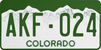 CO license plate AKF024