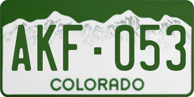 CO license plate AKF053