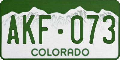 CO license plate AKF073