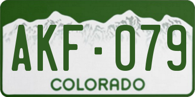 CO license plate AKF079