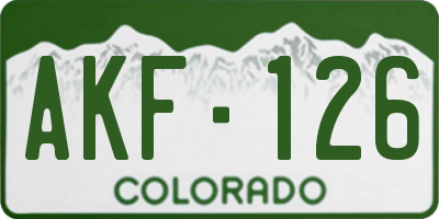 CO license plate AKF126
