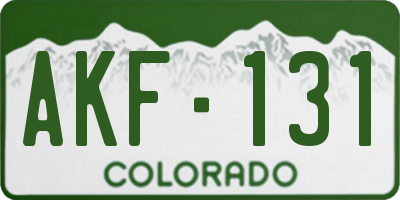 CO license plate AKF131