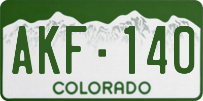CO license plate AKF140