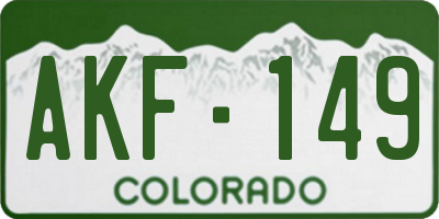 CO license plate AKF149