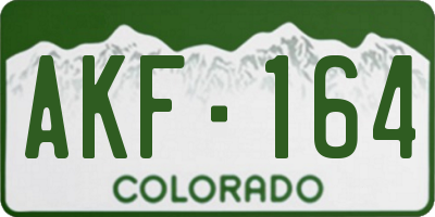 CO license plate AKF164