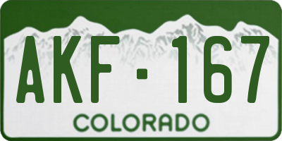 CO license plate AKF167